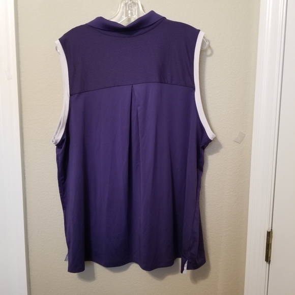 Tek Gear RN 73277 Women Purple Sleeveless Top White Trim Size 2X - Picture 3 of 7